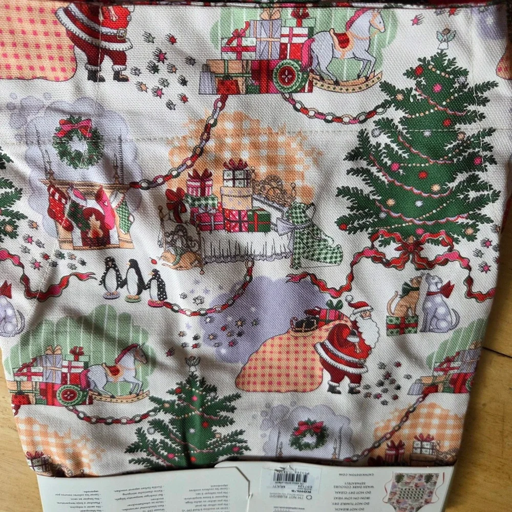 NEW Cath Kidston Dolls House Christmas Bib Cotton Apron Cath Check Holiday OSFM